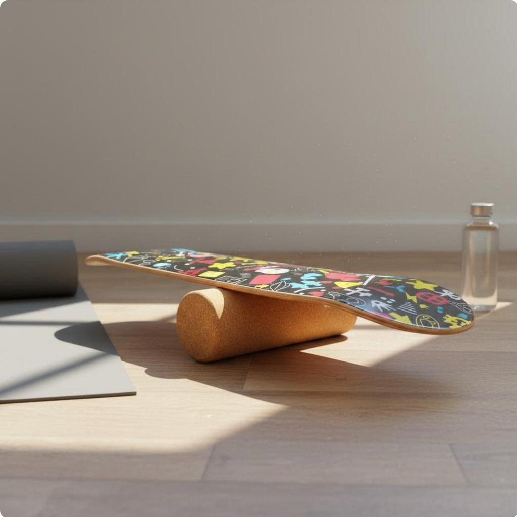 Wooden Balance Board Versatile Workout Tool Fitness Equipment 7-Ply Maple Deck