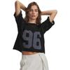 Womens/Ladies Burnout 96 Checkered Regular Crop T-Shirt