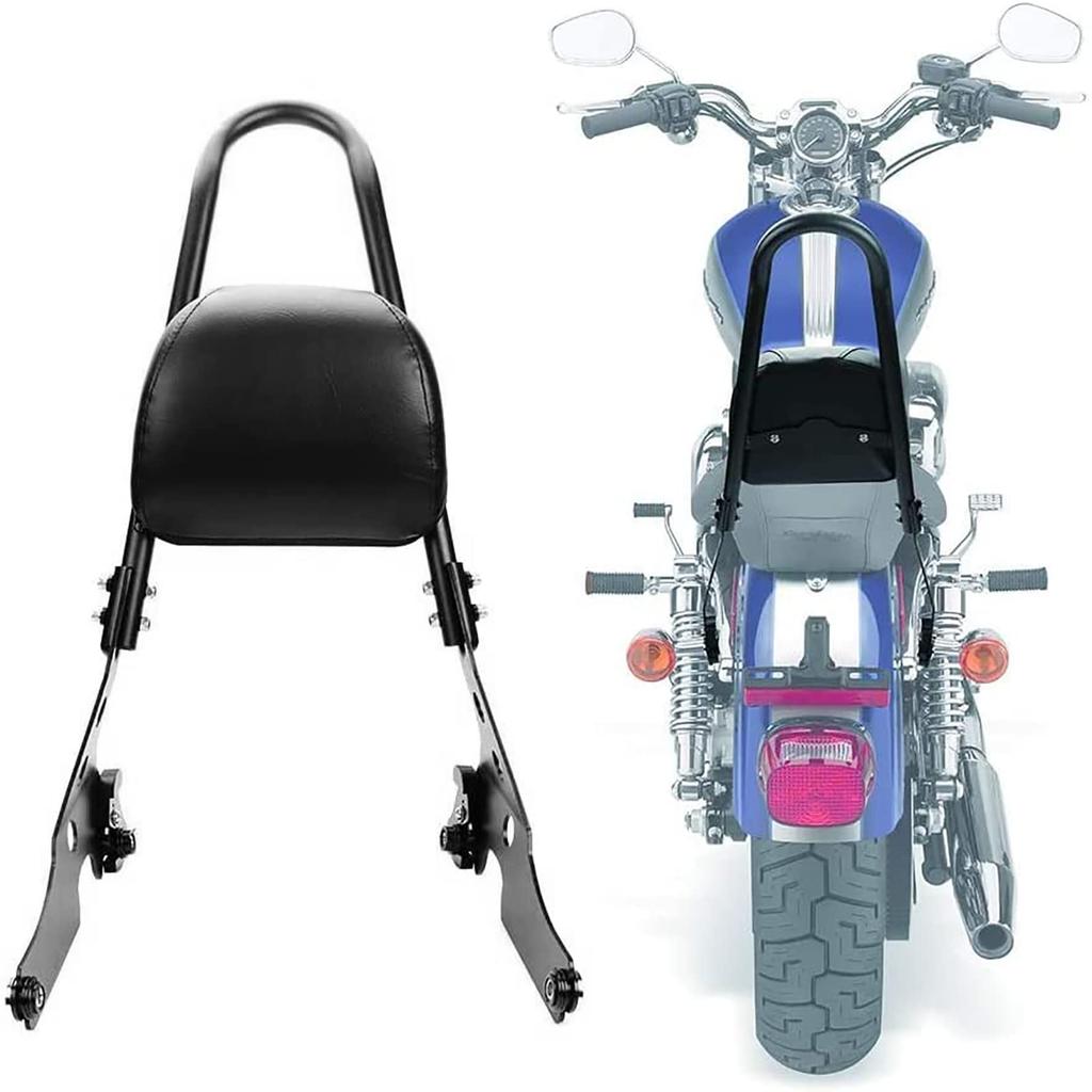 Davidson Sportster 1200 883 Sissy Bar with Backrest and Pad, Compatible with Sportster XL883, XLH883, XL1200, and XLH1200 (2004-2023)