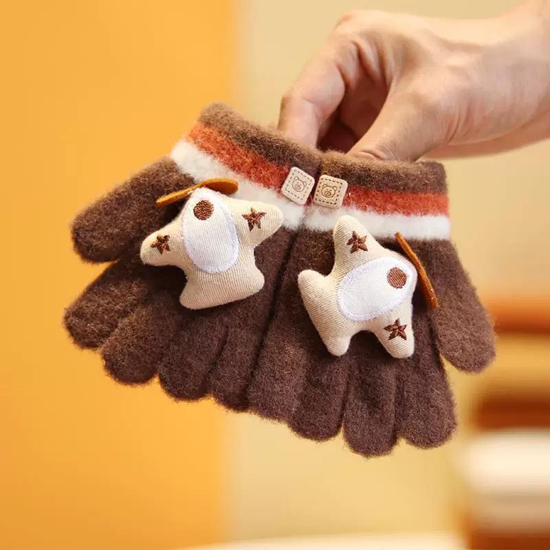 Baby Gloves for Winter, Cute and Warm for Toddlers, Boys and Girls, Five-Fingered Plush Gloves for Babies