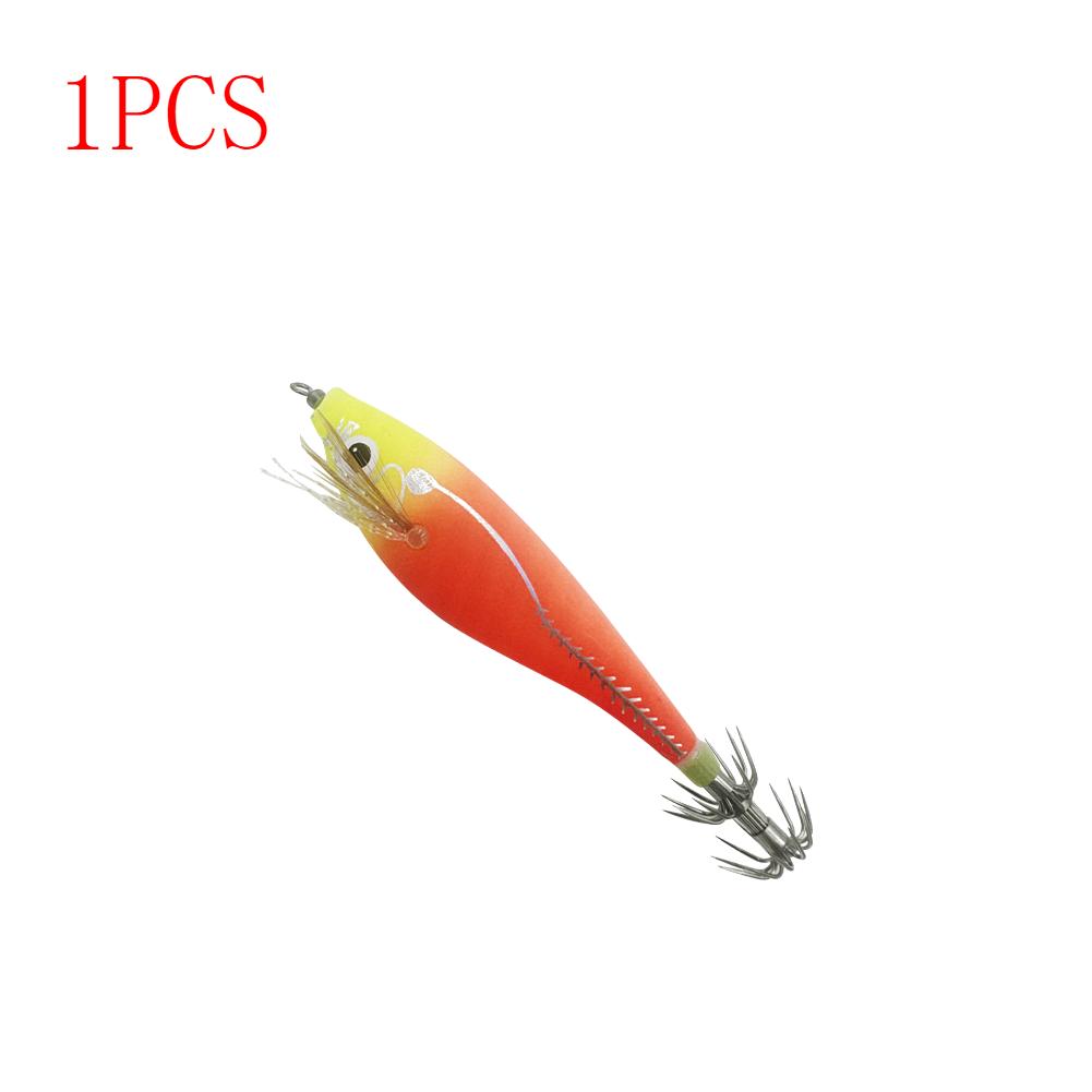 3 To 1 PCS Shrimp Fishing Bait Squid Fish Hook Wooden Octopus Fishing Bait Cuttlefish Artificial Fishing Bait Hard Bait Swinging Fishing Gear