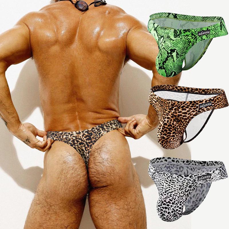 ADANNU Men's Leopard Thong AD745 - Youthful, Sexy Single String Underwear