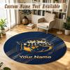 Round Rug Custom NameLeeds Rhinos Pattern Non Slip Carpet Home Floor Decor