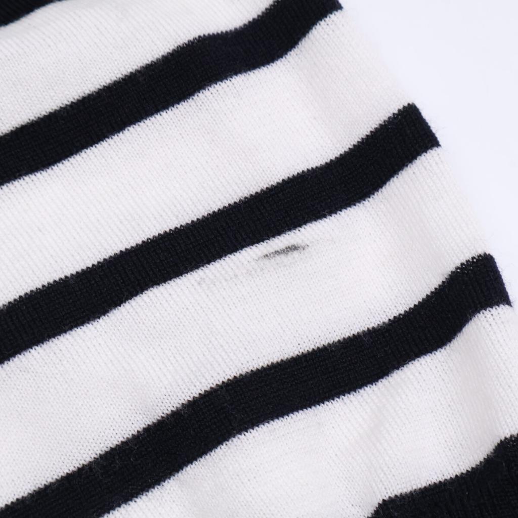 THOM BROWNE Domestically Licensed FKC334A-Y1014-415 4-Bar Wool Knit Polo Shirt tops 36 blackUsed