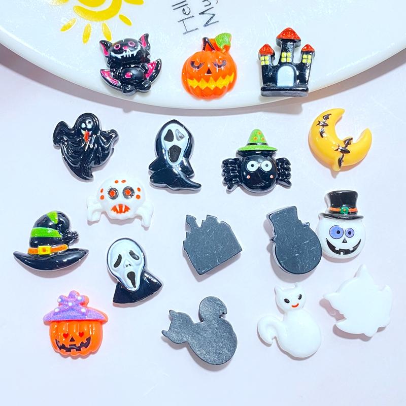 20Pcs New Mini Cute Cartoon Halloween Series Flat Back Resin Cabochons Scrapbooking DIY Jewelry Craft Decoration Accessorie