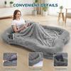 Portable Human Dog Bed Washable Large Size Non Slip Bottom Comfortable Plush Giant Size Dog Bed with Blanket and Pocket for Home