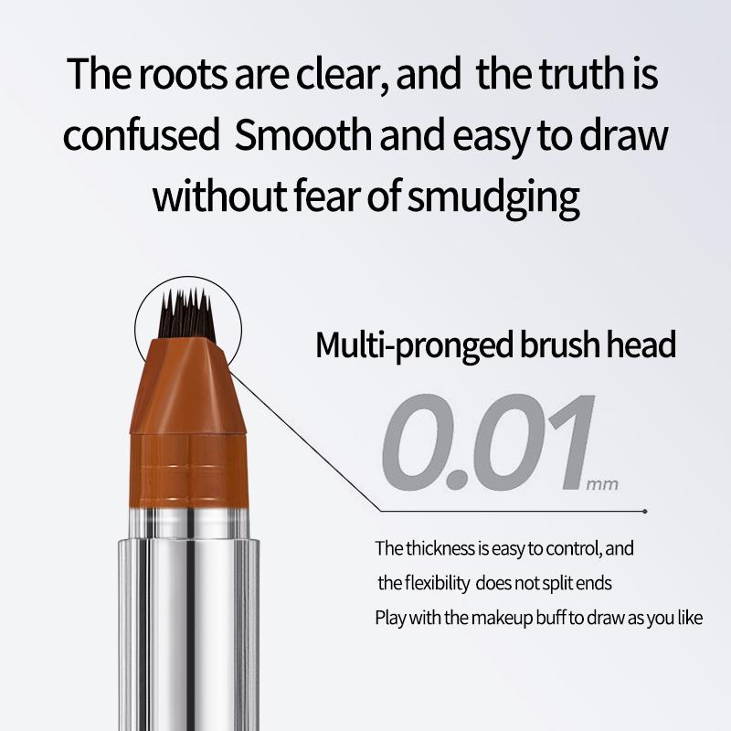 Multi Pronged Brush Head Eyebrow Pencil Dual-Use Smooth & Blendable Eyebrow Gel For Natural Makeup