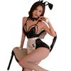 Sex Underwear Sexy Suspender Patent Leather Nightdress Tights Seduction Hollow Bunny Uniform Suit