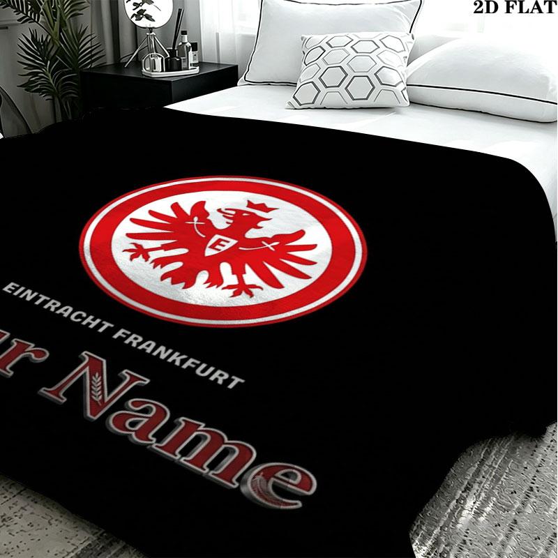 1PC Eintracht Frankfurt Custom Name Patterned Flannel Blanket Suitable For All Seasons for Home Decor Warmth and Comfort Gifts Holiday Present