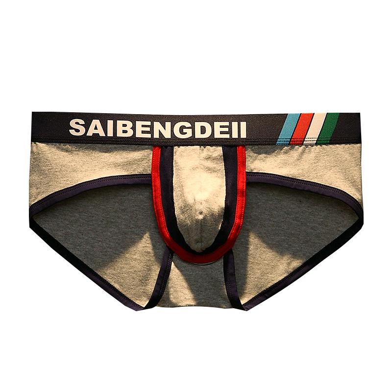 Lenjerie intimă bărbați din bumbac pur respirabil, chiloți triunghi tineret talie joasă, lenjerie intimă sexy slim