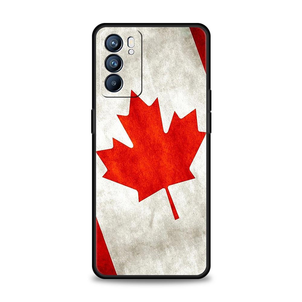 Maple Canada Flag Love Football Phone Case For Oppo Find X5 A54 A53 A52 A9 2020 A15 A95 A16 A76 A74 Reno7 SE Reno6 Pro 5G Cover