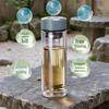 Custom Engraved Double-Layer Borosilicate Glass Tea Cup with Screw Cap