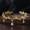 Leaves Shape Eyebrows Drop Headband Rhinestone Bride Tiara Headwear Forehead Chain  Ladies