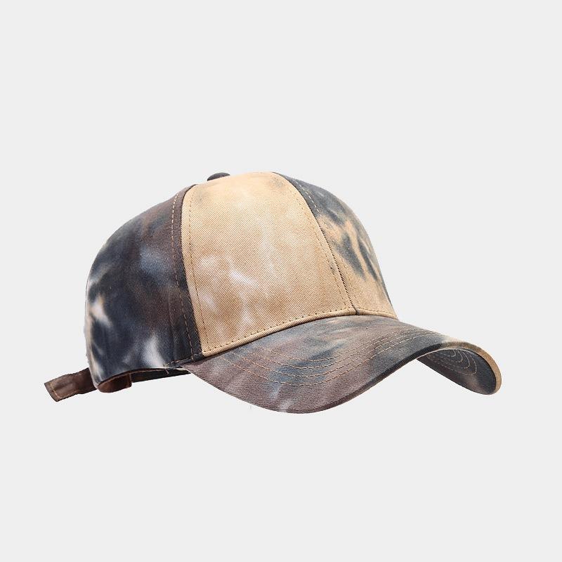 European and American new four-season tie-dye baseball caps for men and women, street color peaked caps, sunscreen visors, sub-tide
