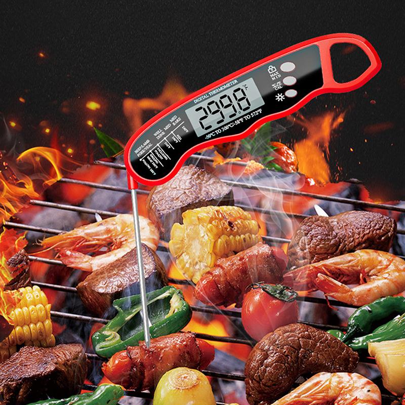 Instant Read Meat Digital Thermometer Waterproof With Backlight & Calibration For Kitchen Outdoor Cooking Bbq Grilling