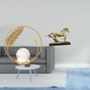Crystal Ball Metal Horse Sculpture Figurine Artwork Collectible Ornament Statue Stand for Desk