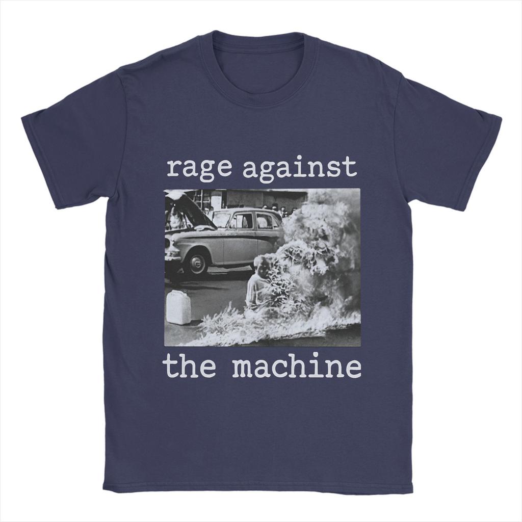 Men Rage Against The Machine T Shirt Pure Cotton Tops Novelty Short Sleeve Crew Neck Tee Shirt Gift Idea T-Shirt