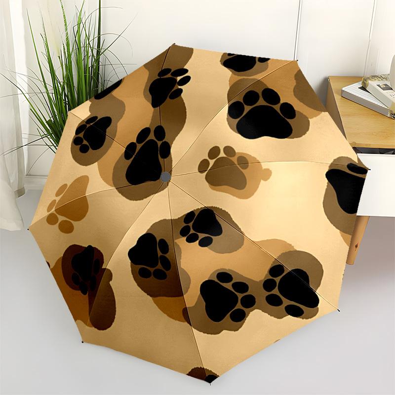 

1pc Paw Prints Automatic Opening/Closing Umbrella with Operation & Windproof Canopy - Folding Design, Holiday Gift yy260225131