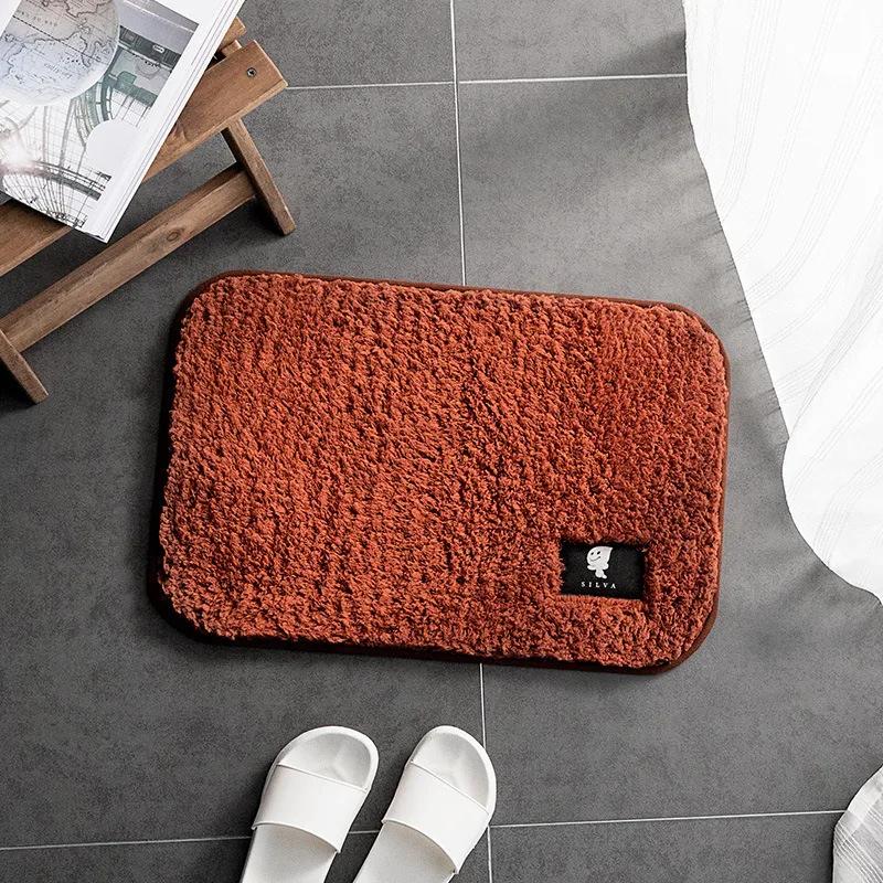 Home Bath Mat Non-slip Bathroom Carpet Soft Coral Fleece Memory Foam Rug Mat Kitchen Toilet Floor Decor Washable 600x900mm