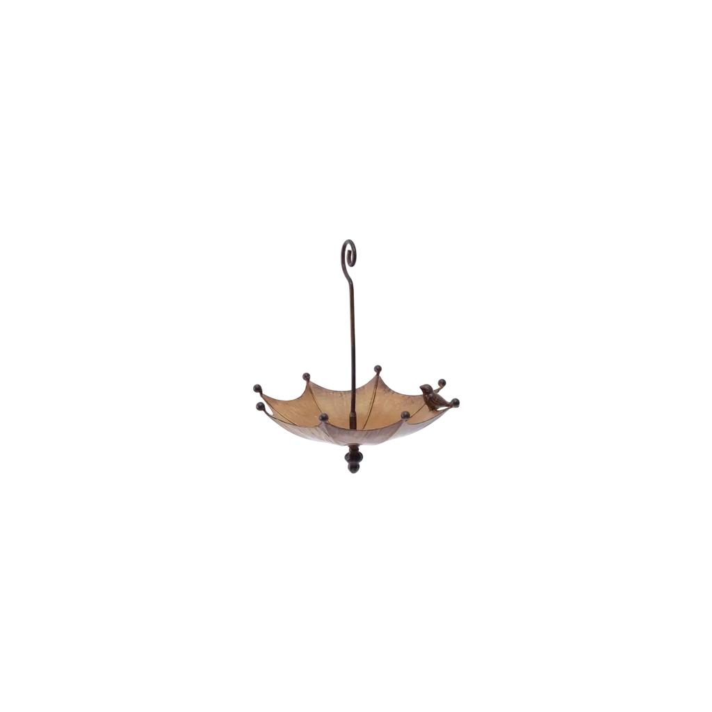 Metal Umbrella Shaped Bird Feeder Hanging Garden Yard Decorative Outdoor Patio Accessory with Hook for Birds