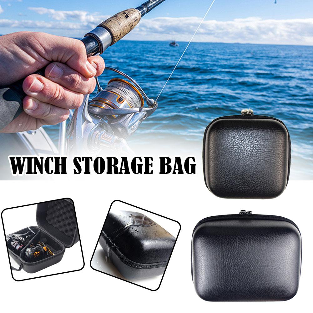 Fishing Bag Spinning Reel Case Cover Leather Fishing Reel Bag Shockproof Waterproof Fishing Tackle Storage Case
