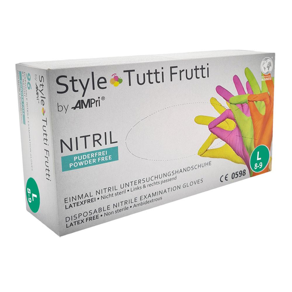 Nitrile Gloves Colorful Ampri Style Tutti Frutti 96 Pieces Carton 10 Pack