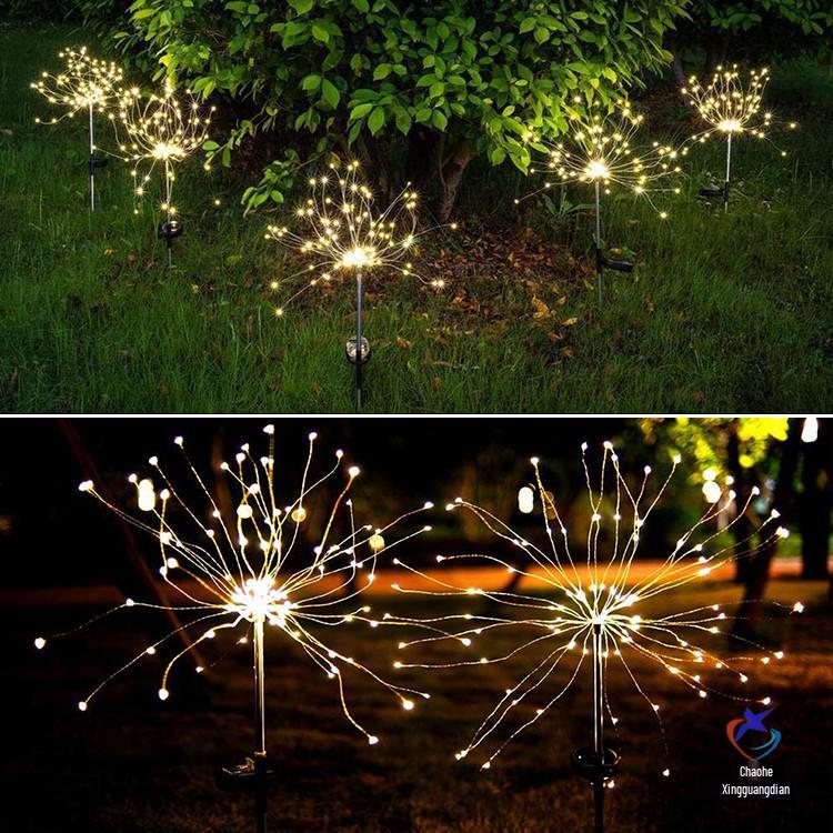 Waterproof Solar Dandelion Firework String Lights for Garden and Lawn Decoration