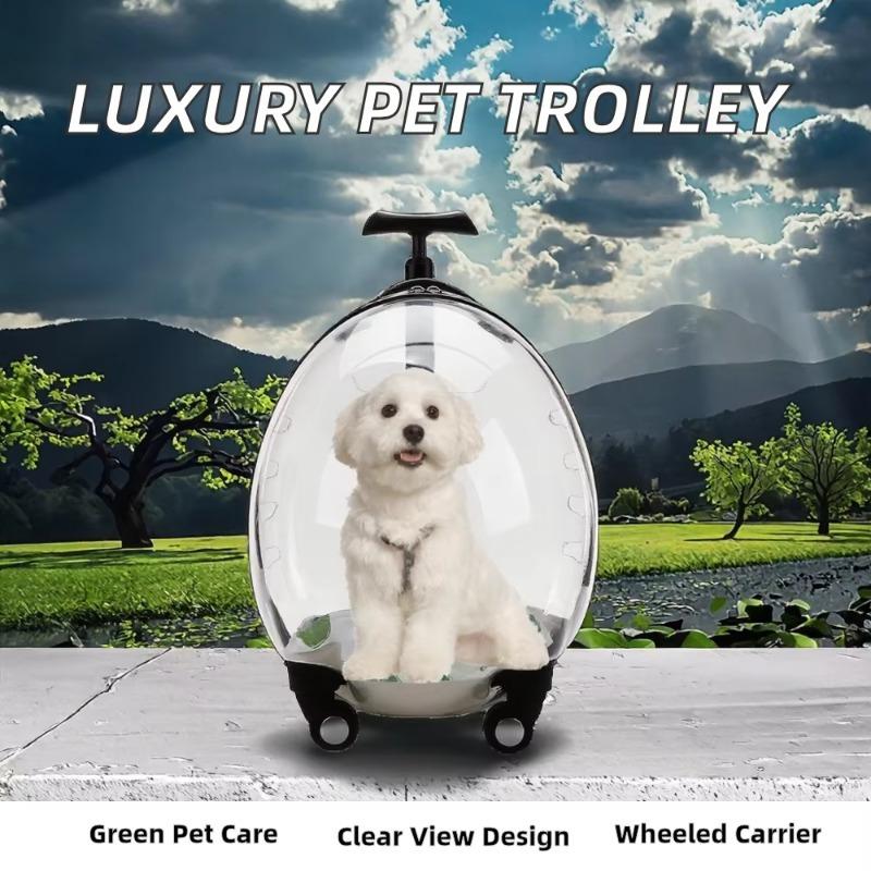 carrinho pet Large Size Luxury Dog Cat Wheeled Trolley Outdoor Transparent Pet Case Pet Carrier for Trolley