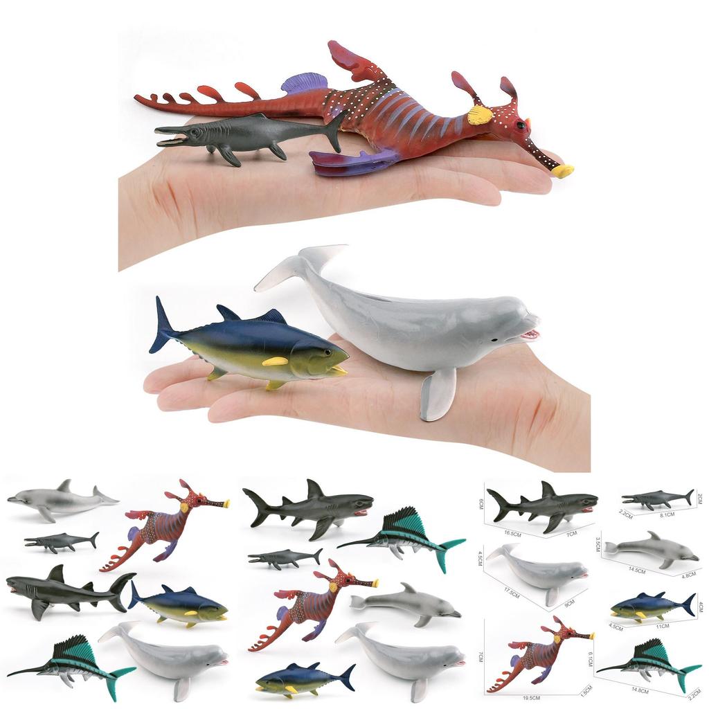 Realistic Pvc Model Ocean Animal White Whale Shark Sea Dragon Sailfish Tuna Display Piece