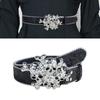 Women's Rhinestones Belt Glitters Leather Waist Belt Western Skull Waist Belt for Stylish Youth