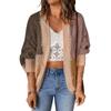 Womens Colorblock Knit Cardigan Sweater Winter Loose Fit Open Front Long Sleeve