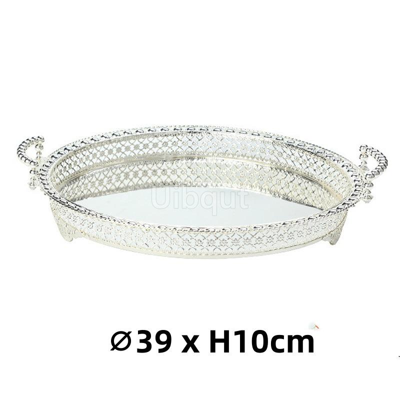 

KTV hotel High grade European style Gold golden Silver Plate Metal Fruit sugar Wedding Party dish Retro Metal Fruit Storage Tray