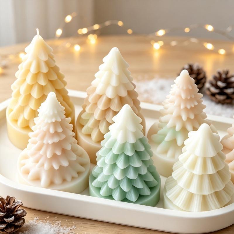 DIY Mini-Weihnachtsbaum Silikonform Antihaft für Epoxidharz Aroma-Kerze Gips Haus Weihnachtsdekoration Herstellungszubehör