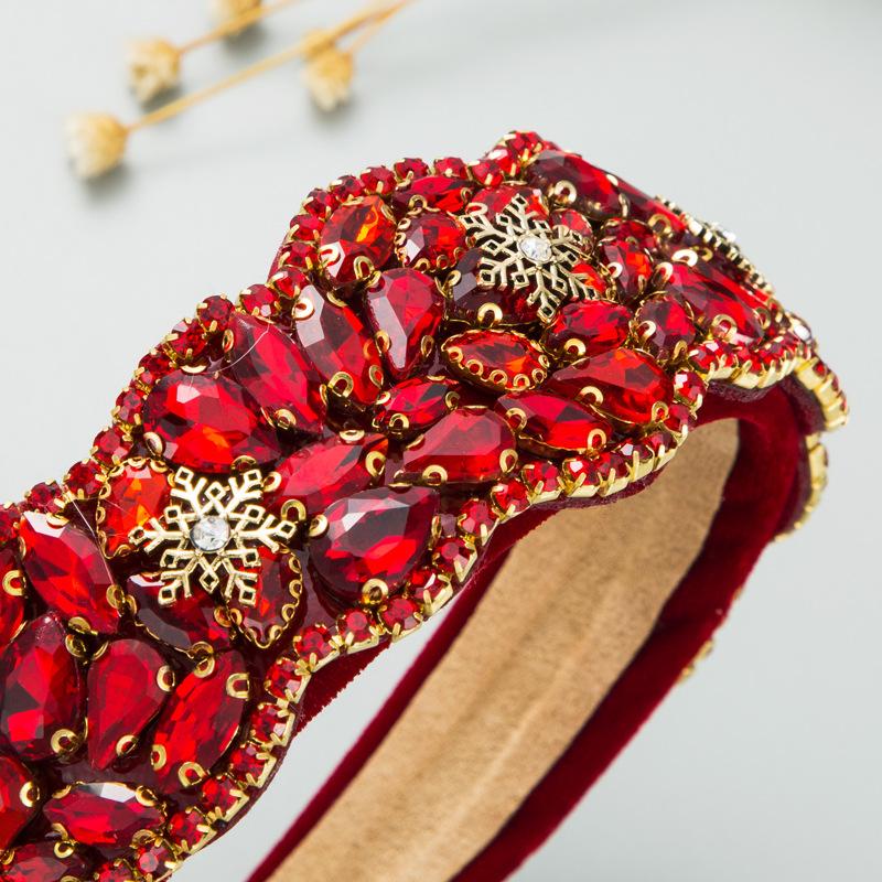 Haarband für Damen im Barock-Vintage-Stil, wunderschöne farbige Glasdiamanten mit Schneeflocke, personalisiertes, super blinkendes Stirnband-Zubehör