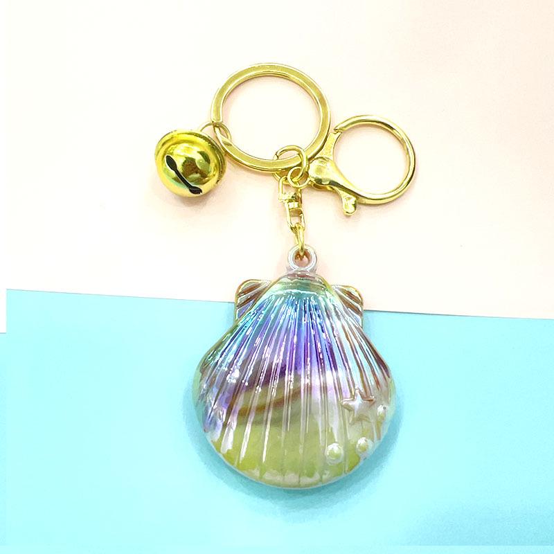 Iridescent Shell Starfish Keychain Pendant - Unique Accessory & Gift