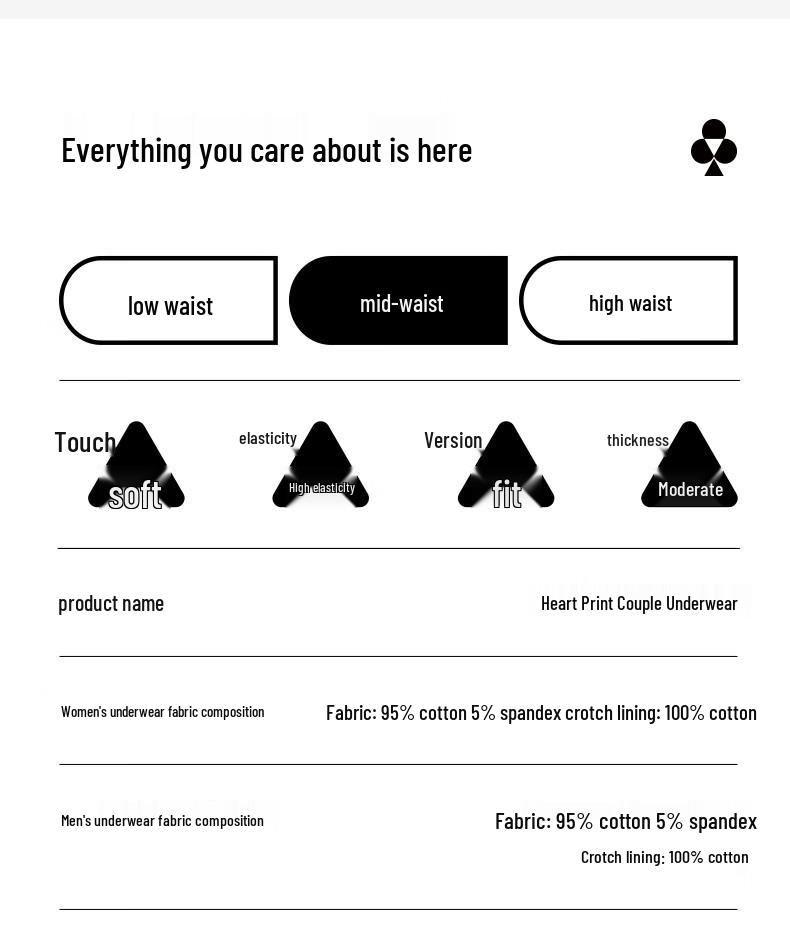 Youkeshu Men's 7A Antibacterial Pure Cotton Heart Print Boxer Briefs