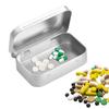 Convenient Iron Container with Lid Rectangular Empty Hinged Tin for Snacks and Small Item Organizer for Money Coin Candy