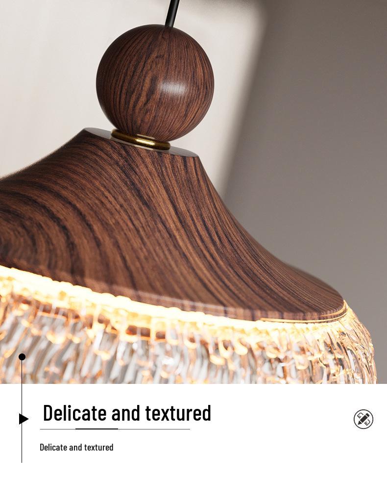 Mid-Century Style Walnut Pendant Light for Living Room, Dining Room, Hallway, Entrance, and Corridor Decor.