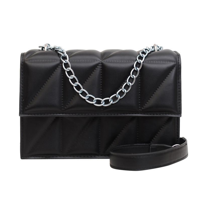 Chic Urban Minimalist Shoulder Bag With Car Line Detailing Rivets And Diamond Pattern