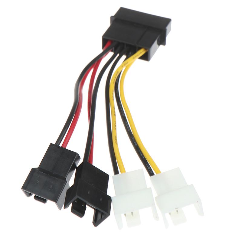 1Pcs PWM Connector Case Fan Extension Cable 4-pin female splite to two 4pin male Computer Power Wire for CPU computer case fan