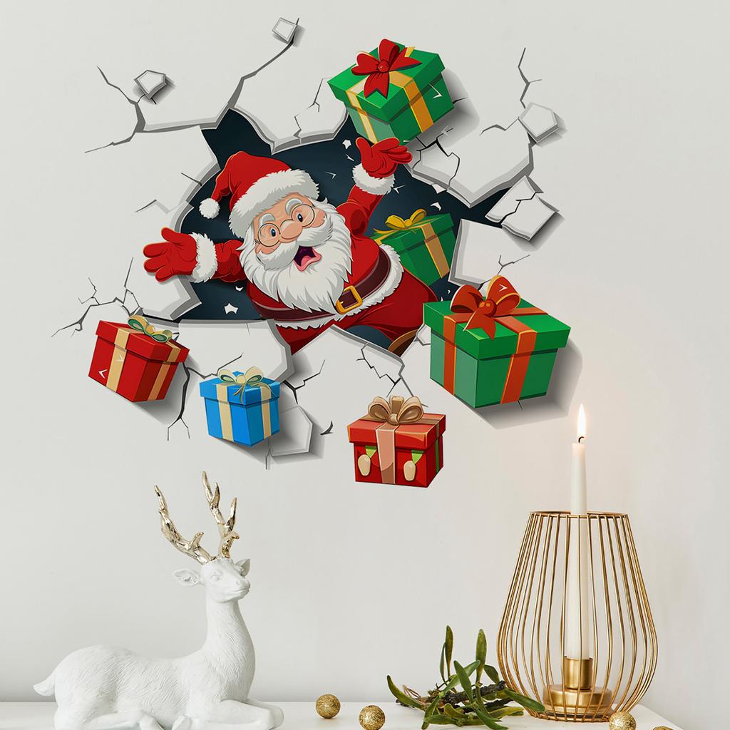Christmas Wall Stickers Visual Effect Gifts Living Room Wall Decoration Stickers Wallpaper