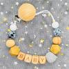 Handgefertigt Personalisierte Name Kaktus Schnullerclips Ketten Silikonperlen Personalisieren Säugling Chupetero Zahnung Personalisiert Geschenk