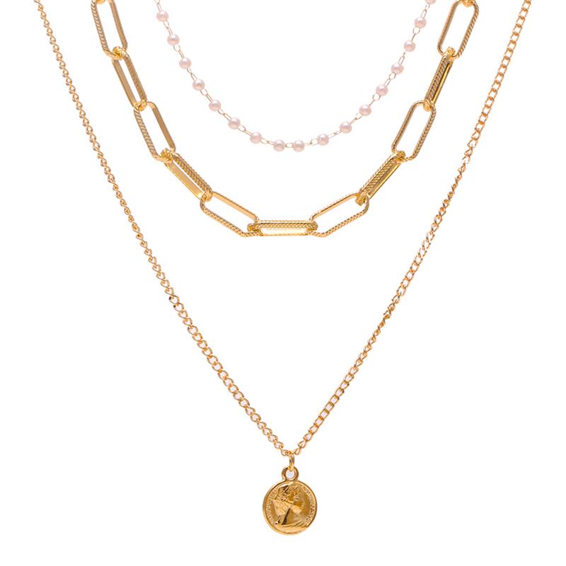 Boho Coin Layered Necklace Women 