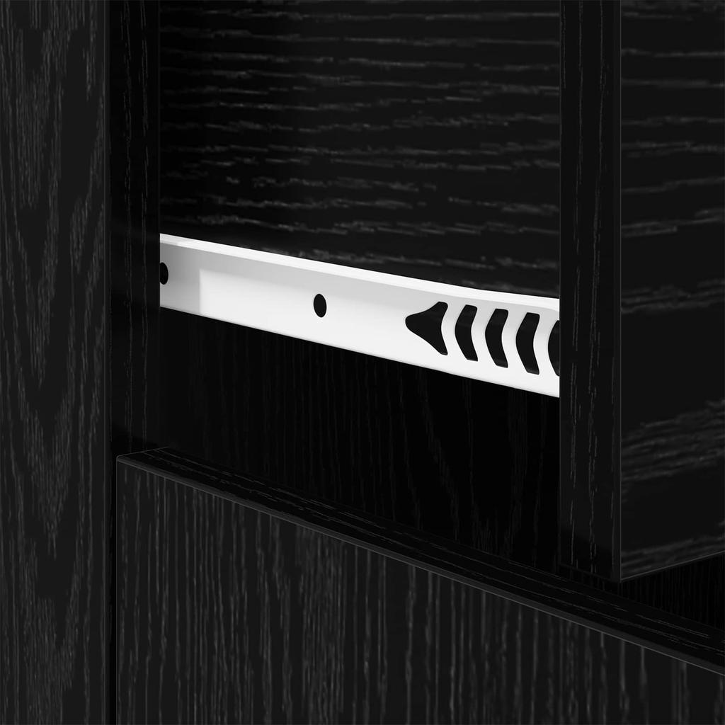 Sideboard in Black Oak Look 60 x 30 x 75 cm Engineered Wood