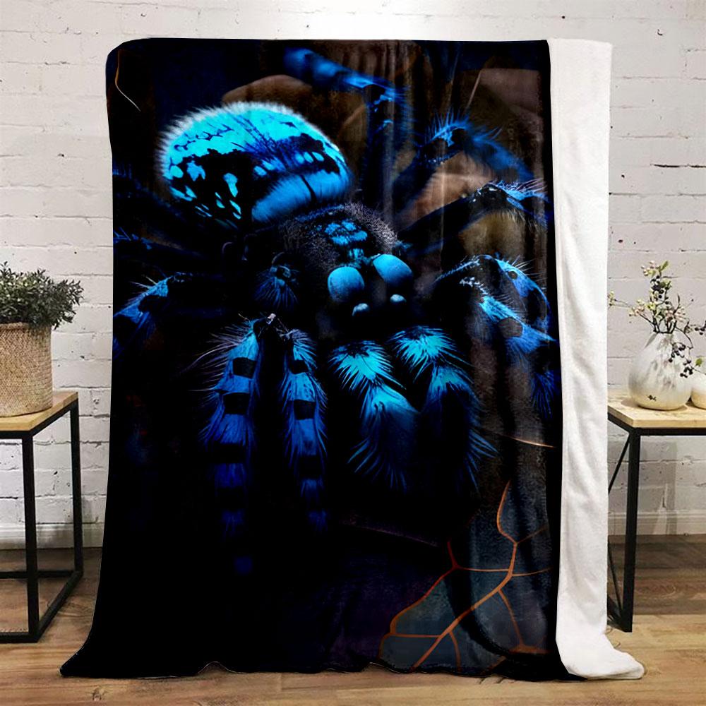 Blue Striped Spider Blanket bedroom Blanket for Livingroom Couch lunch break Soft throw for Friend's festival Gift