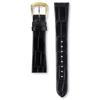 Replacement Watch Band, Genuine Crocodile Leather, Made In France, Lug 18mm / Buckle 15mm, Black, DA08 Men's