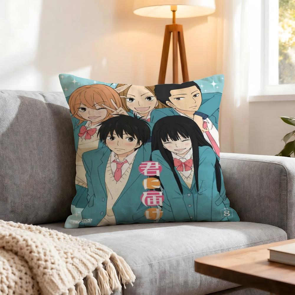 Anime Kimi Ni Todoke Cushion Cover 1Pcs Decorative Covers Soft Cushion Case For Sofa Couch Decor 40X40 45X45 Pillowcases