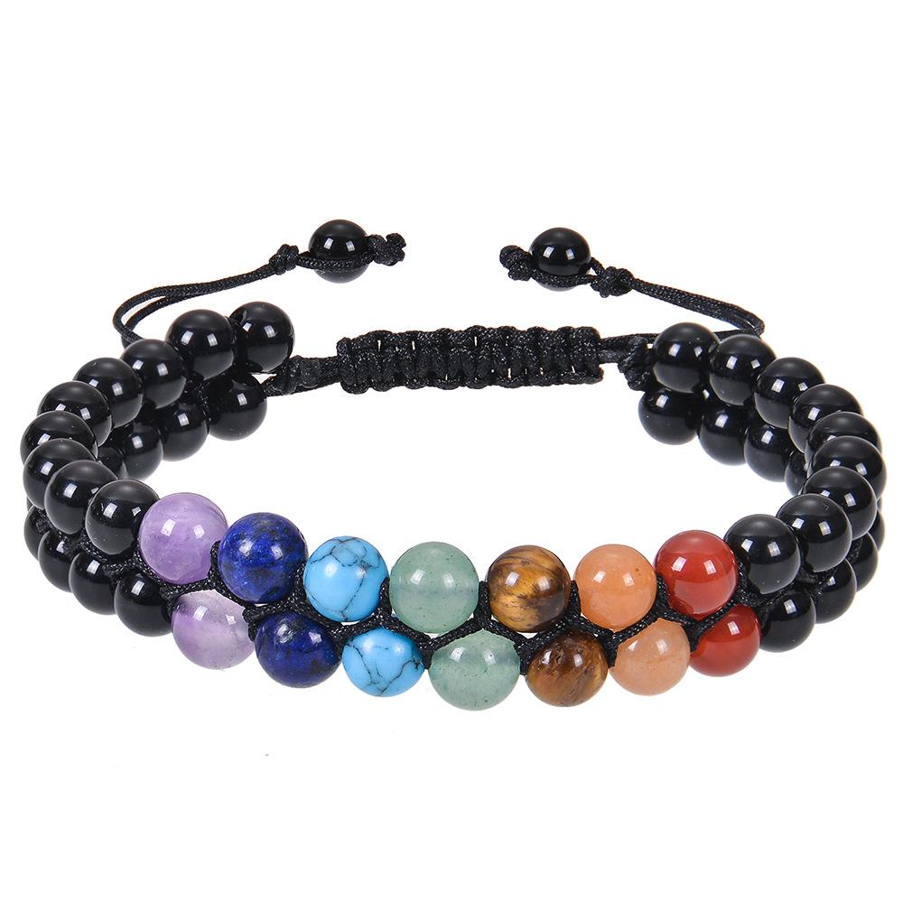 JYL TS Bracelet Student Ladybug Beaded Brings Academic Luck & Positive Growth 6mm-obsidian