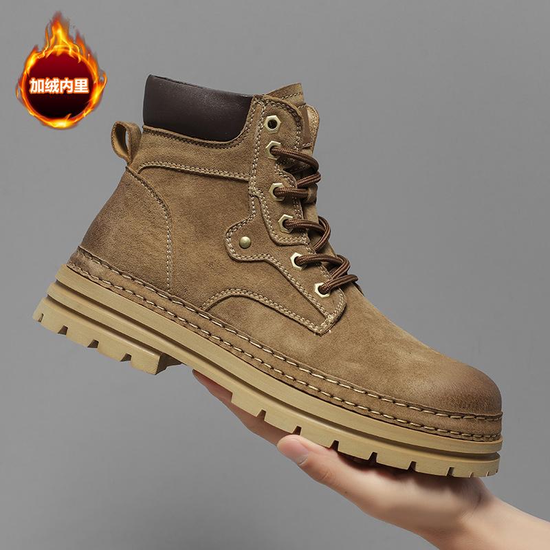 Модные мужские ботинки-карго 2024 года с высоким берцем Удобные и универсальные теплые — фото 8
