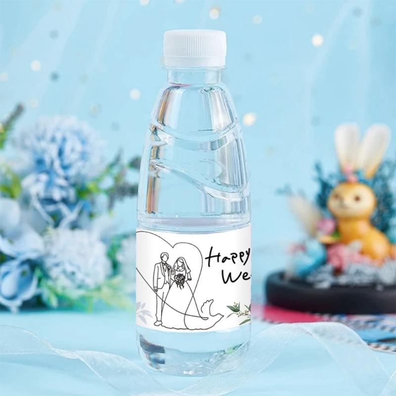 Wedding Water Bottle Labels Thank You,Greenery Floral Water Bottle Wraps Sticker Water Bottle Labels for Birthday Party
